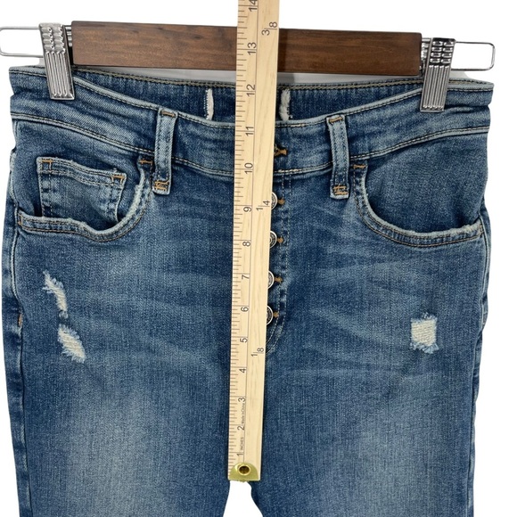 Free People Sabrina Blue Distressed‎ High Rise Skinny Jeans Size 24 - Picture 3 of 7